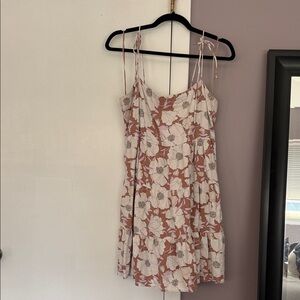 Abercrombie & Fitch Floral Mini Dress - Cream and Brown